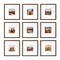 Haus and Hues Oak Wood Square Gallery Wall Picture Frames, Set of 9